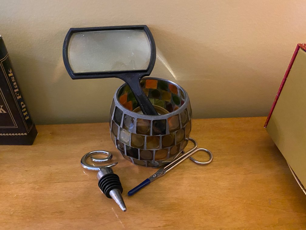 Mosaic Glass Candle Holder & Misc. Items