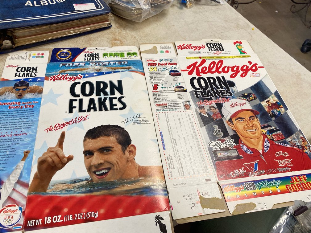 Michael Phelps & Jeff Gordon Cornflake Boxes