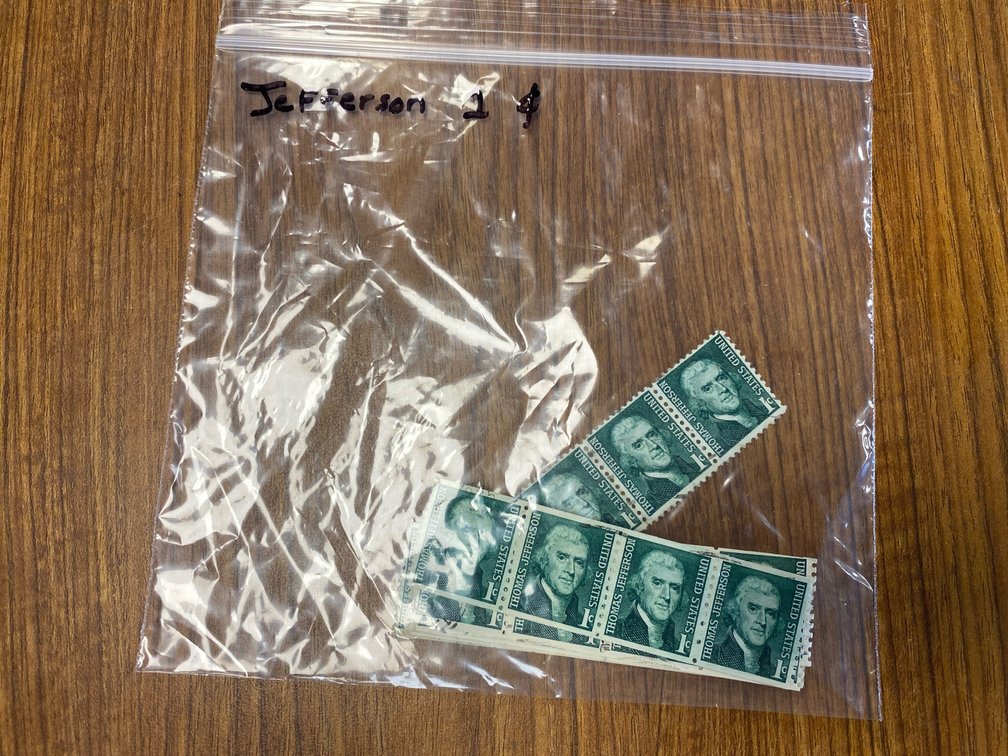 1968 Thomas Jefferson 1¢ Stamps