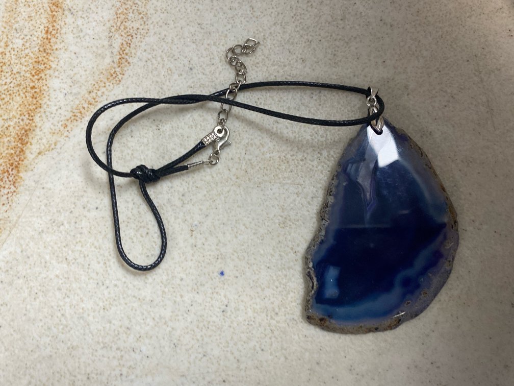 Blue Agate Slice Pendant