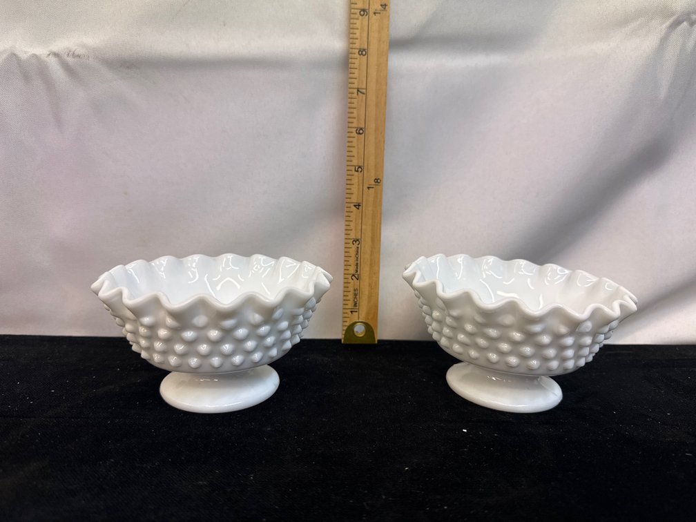 Fenton Hobnail Candle Holders