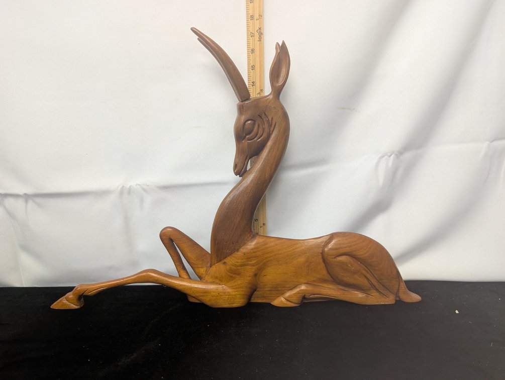 Vintage Large Carved Gazelle