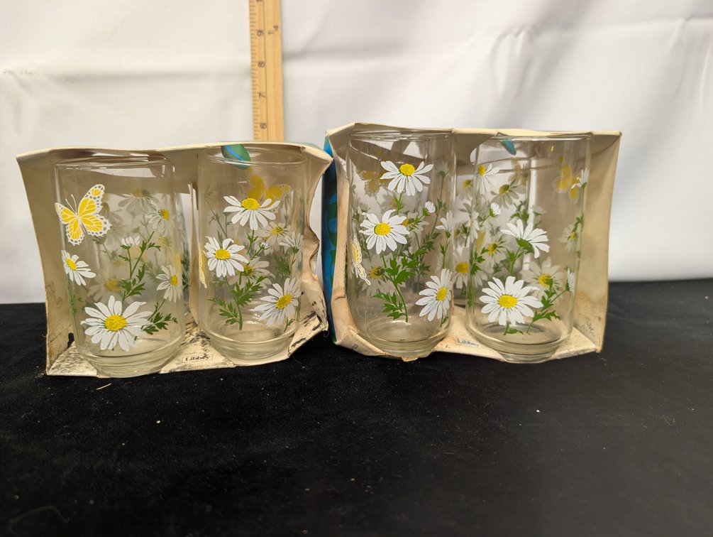 Vintage Libby Beverage Glasses (4/12 oz & 4/16 oz)