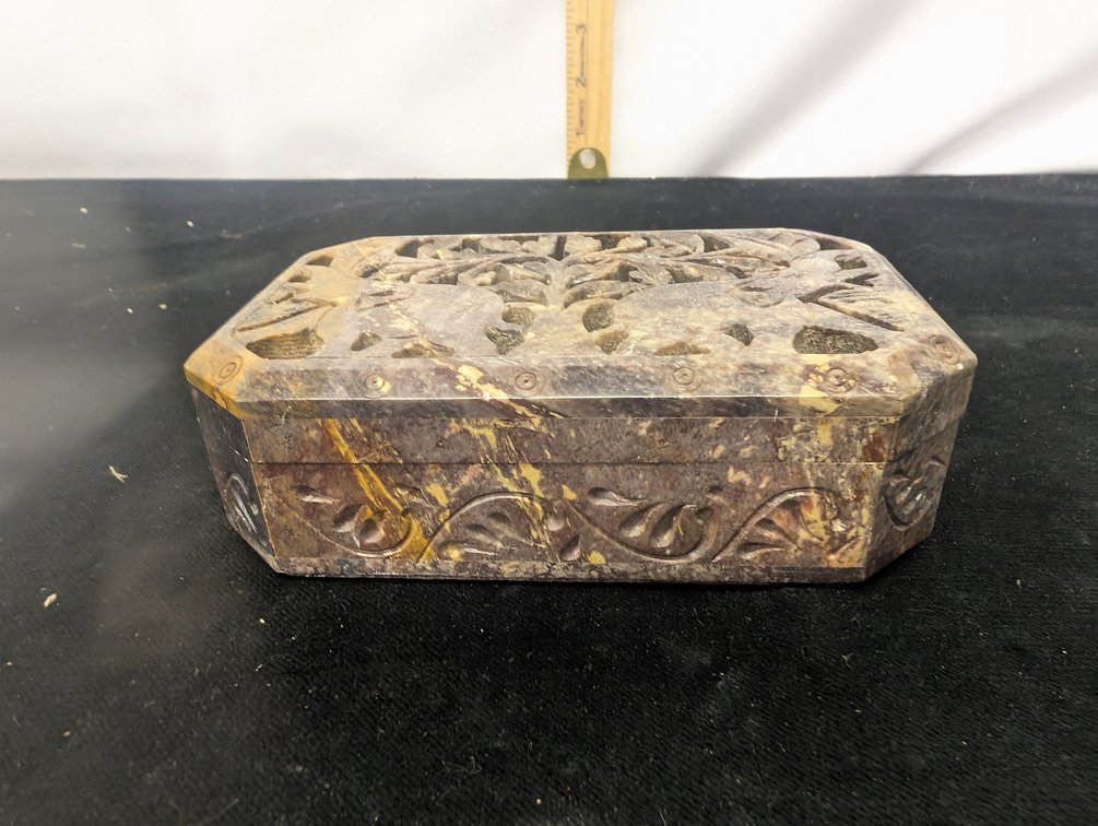 Carved Stone Trinket Box
