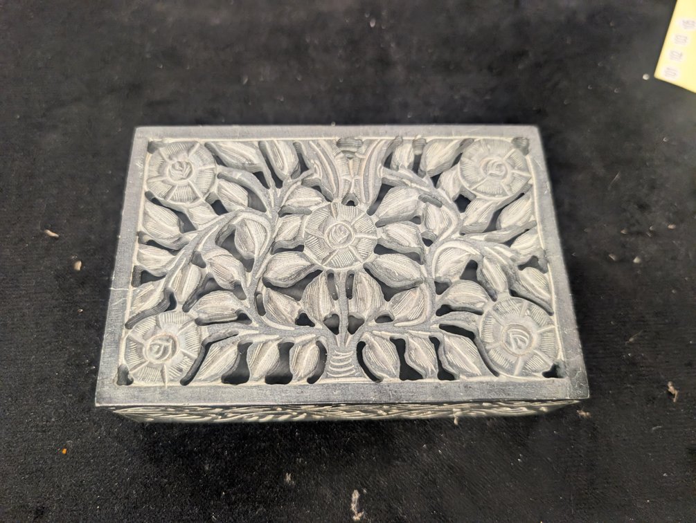 Carved Stone Trinket Box