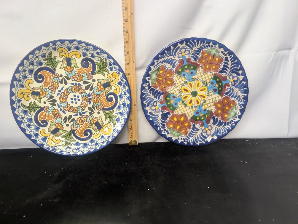 Hand-Painted Mexican Plates (Artist Signed)