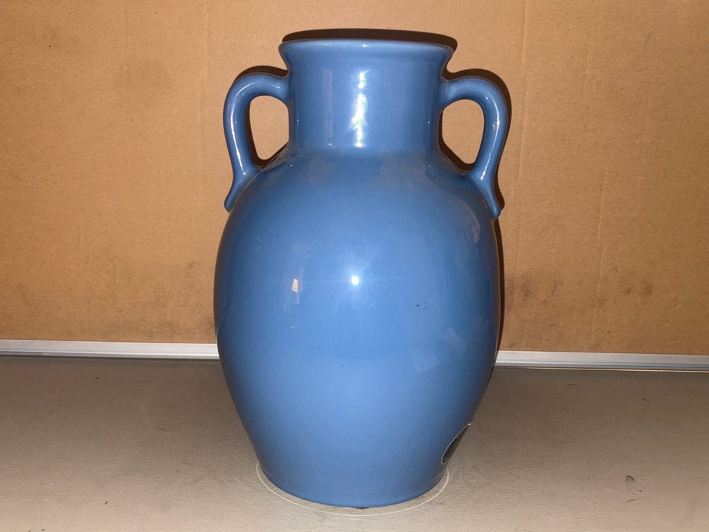 Two Handle Blue Vase