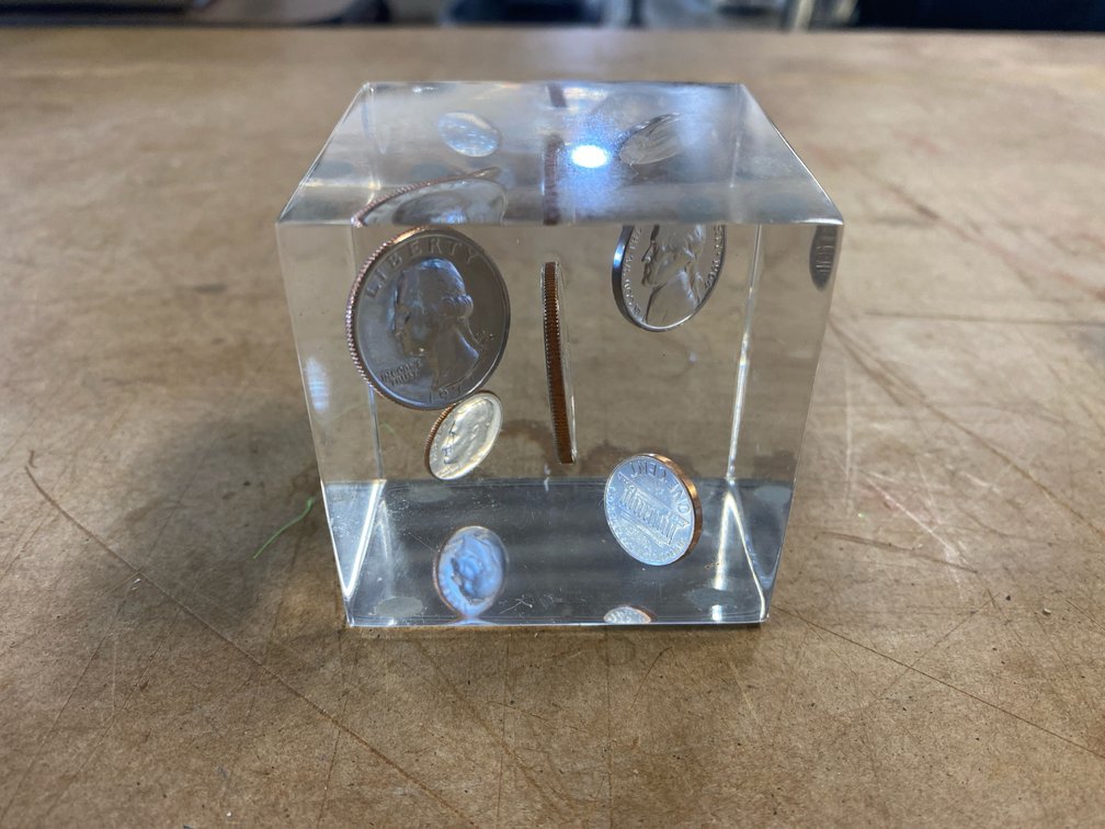 Coin Cube Paperweight