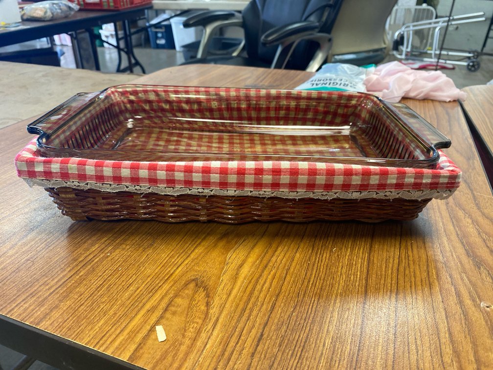 Amber Glass Basking Dish w/Basket & Liner