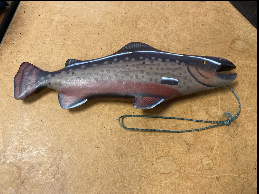 Folk Art Trout Decor (1 Fin Missing pic. 2)