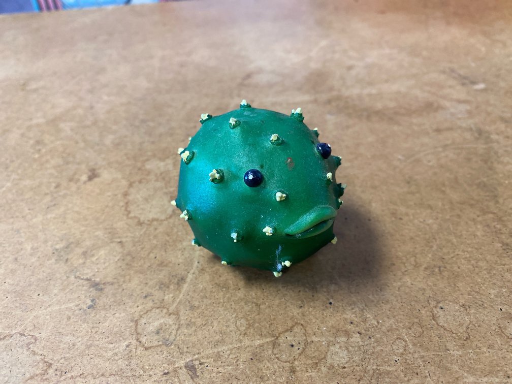 2008 Enesco Cactus Puffer Fish Figurine