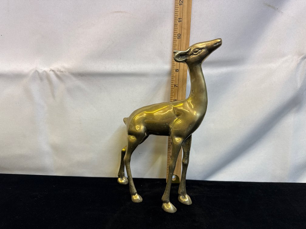 Large Brass Doe Figurine