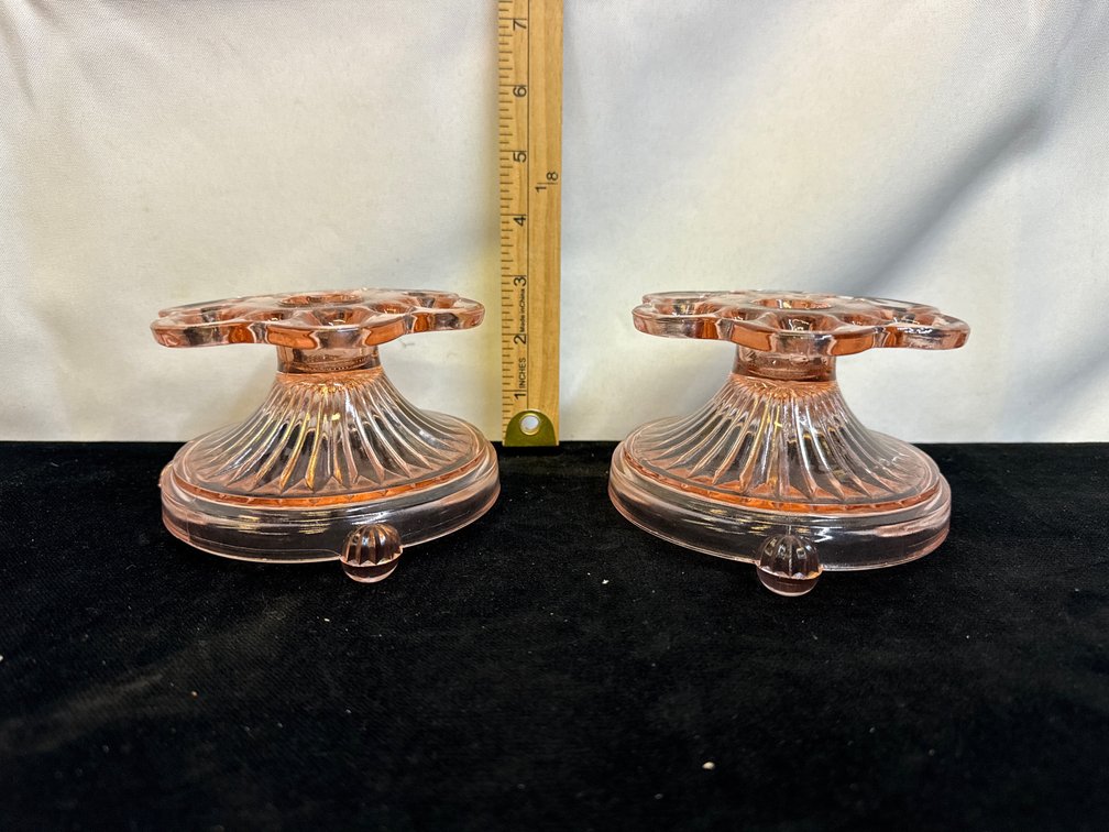 Anchor Hocking Old Colony Open Lace Candle Holders