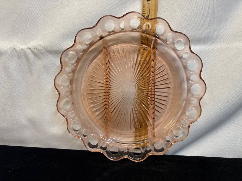 Anchor Hocking Old Colony Open Lace Divided Platter