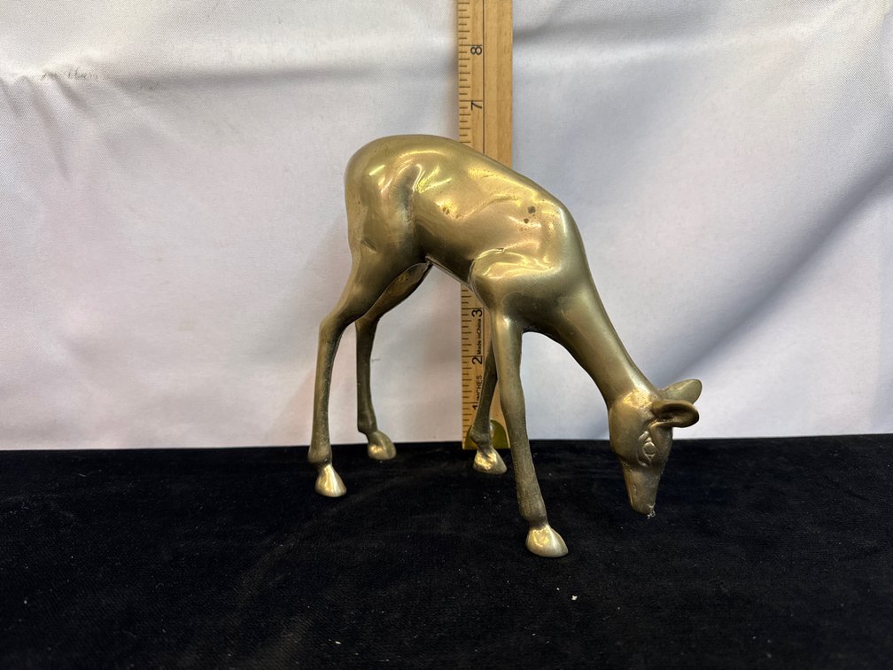 Large Brass Doe Figurine