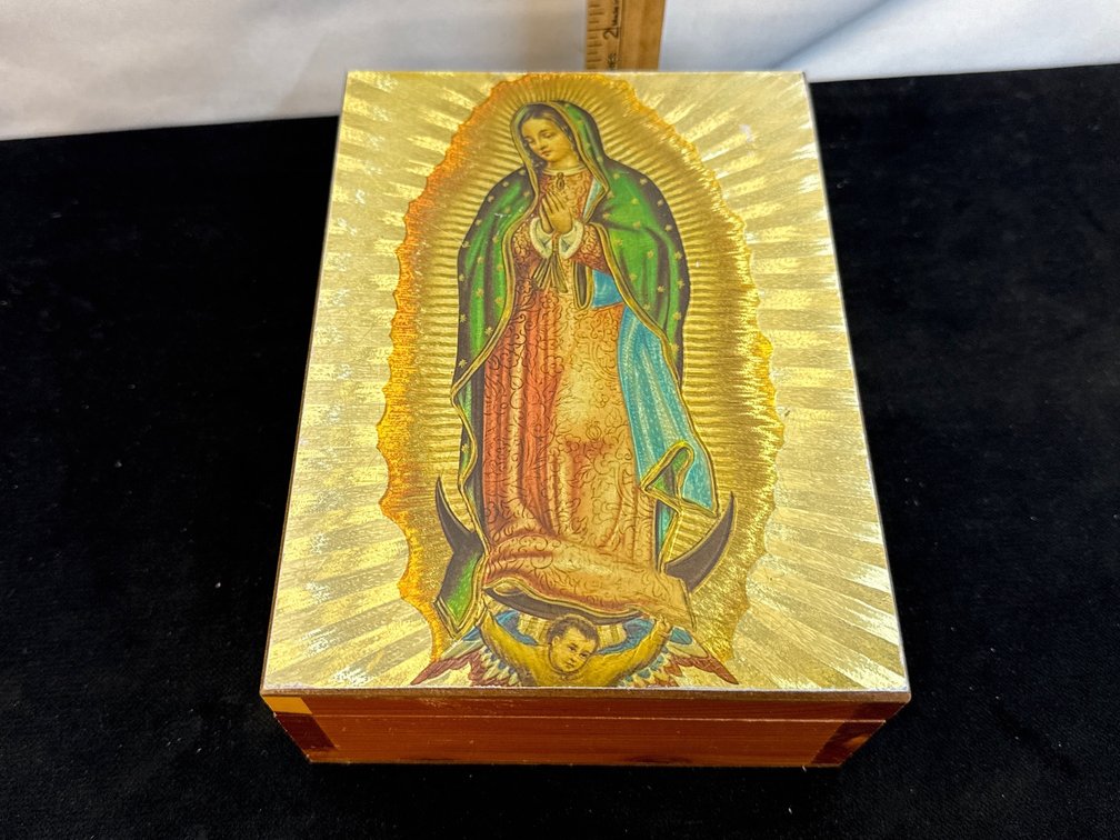 Wooden Box w/Contents