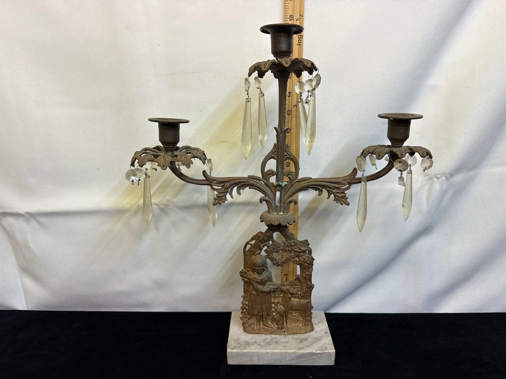 Brass Candelabra w/Marble Base