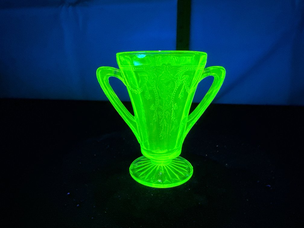 Uranium Glass Sugar Bowl