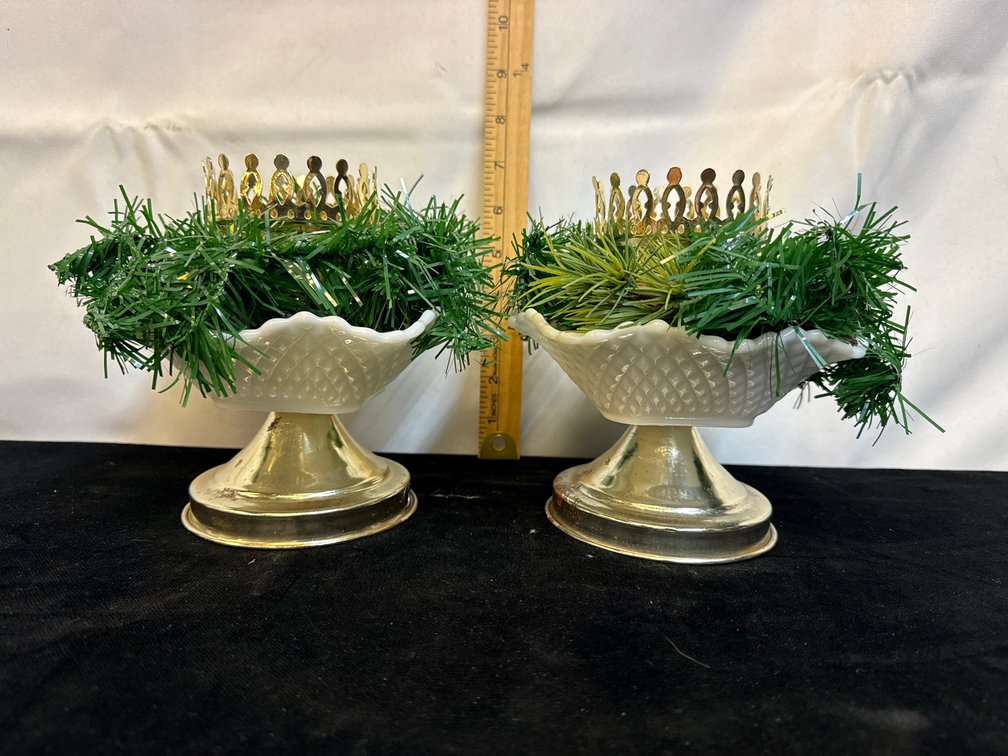 Milk Glass Candle Holders