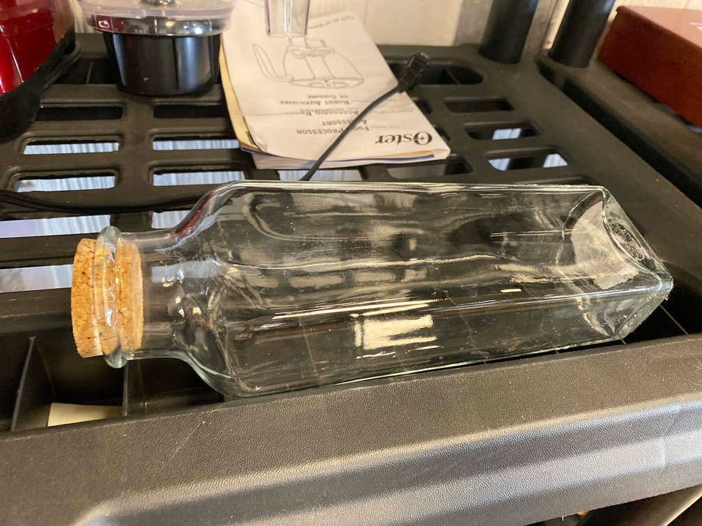Clear Square Bottle w/Cork Stopper