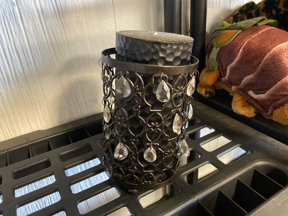 BHG Gem Pillar Candle Holder w/Candle
