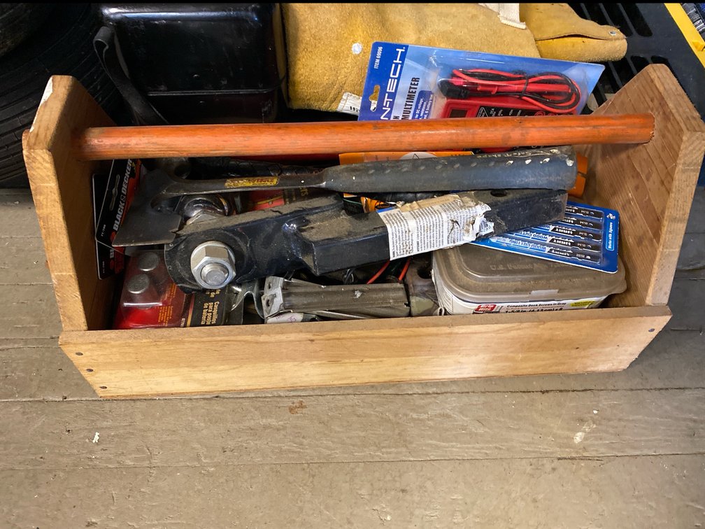Wooden Carpenter's Caddy w/Contents