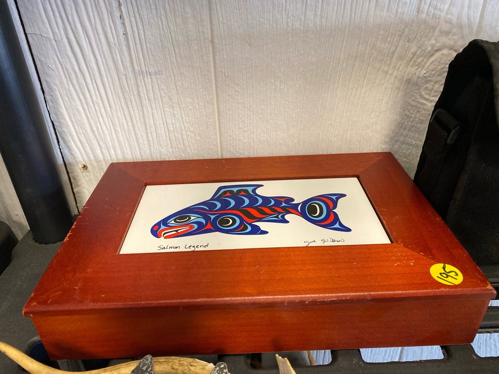 "Salmon Legend" Tile Wooden Jewelry Box