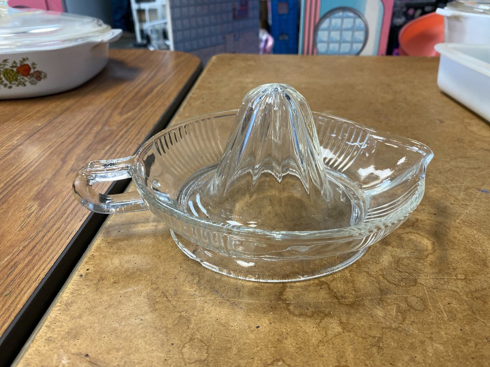 Clear Pressed Glass Citrus Juicer