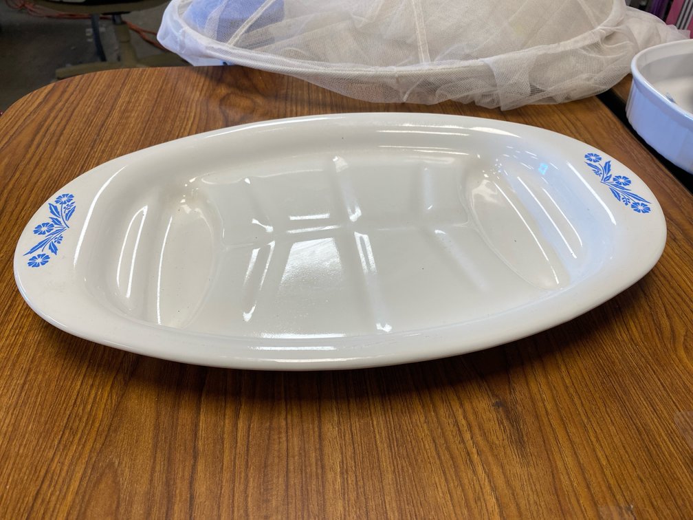 CorningWare Blue Cornflower Oval Meat Platter