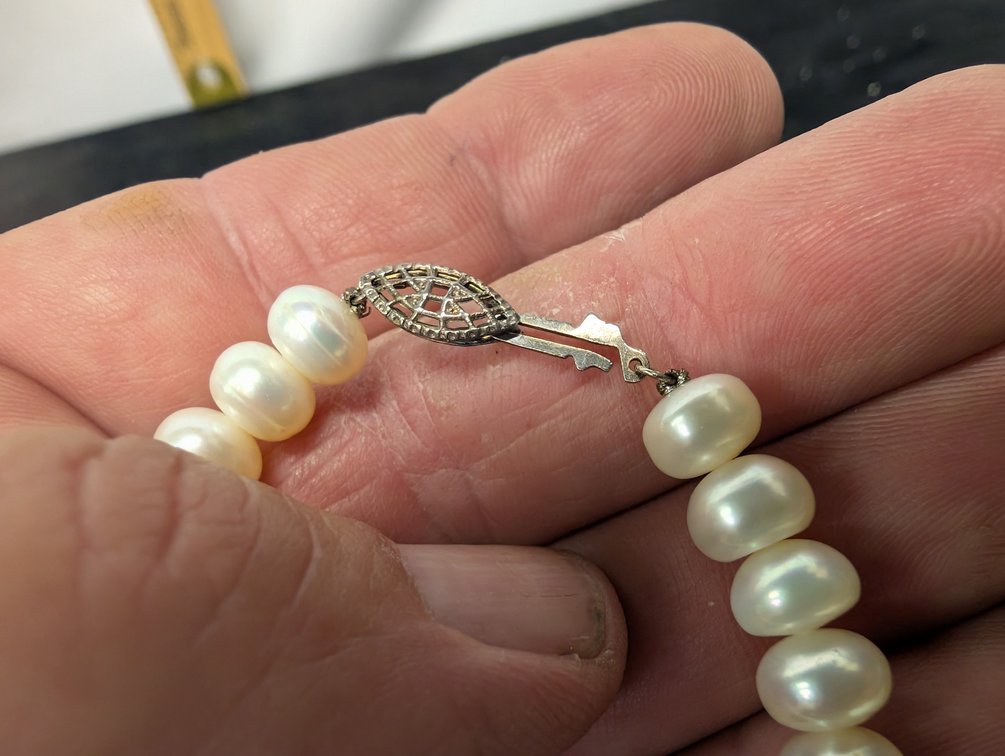 Sterling and Pearl Bracelet
