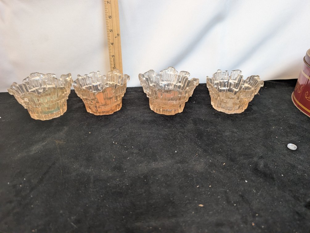 Viking Dazwell Glass Pink Ice Glimmer Votive Candle Holders