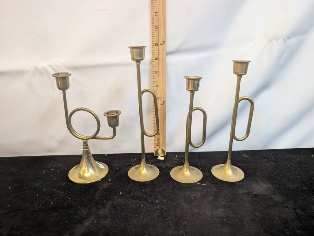 Brass Trumpet Candlesticks