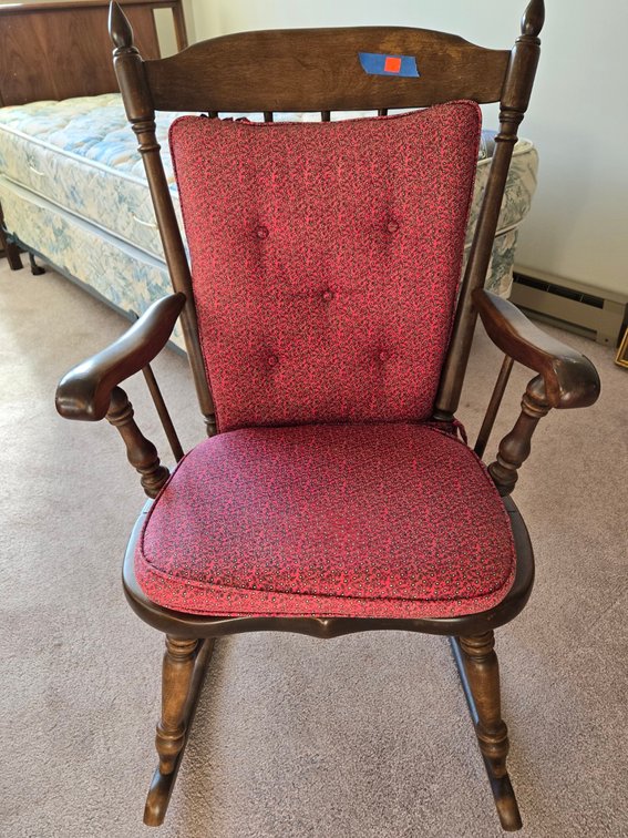 Walnut Rocking Chair w/Cushion-BR1