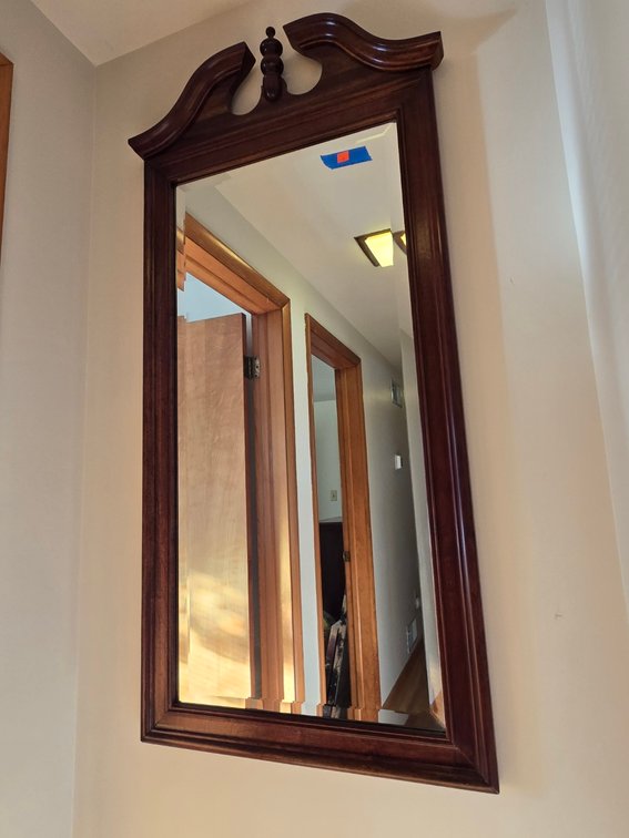 Cherry Framed Wall Mirror-Hallway