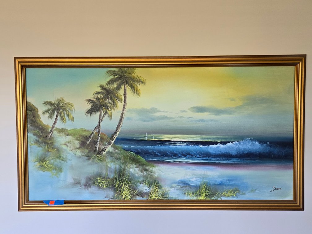 Original Acrylic on Canvas Beach Scene-LR