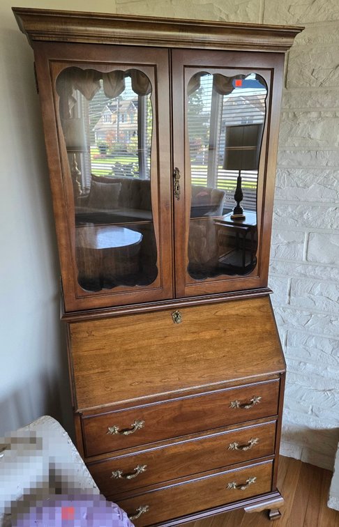 Jasper Cabinets Pecan Finish Secretary-LR