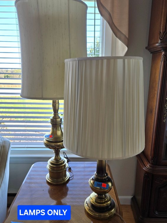 (3) Brass Table Lamps-LR