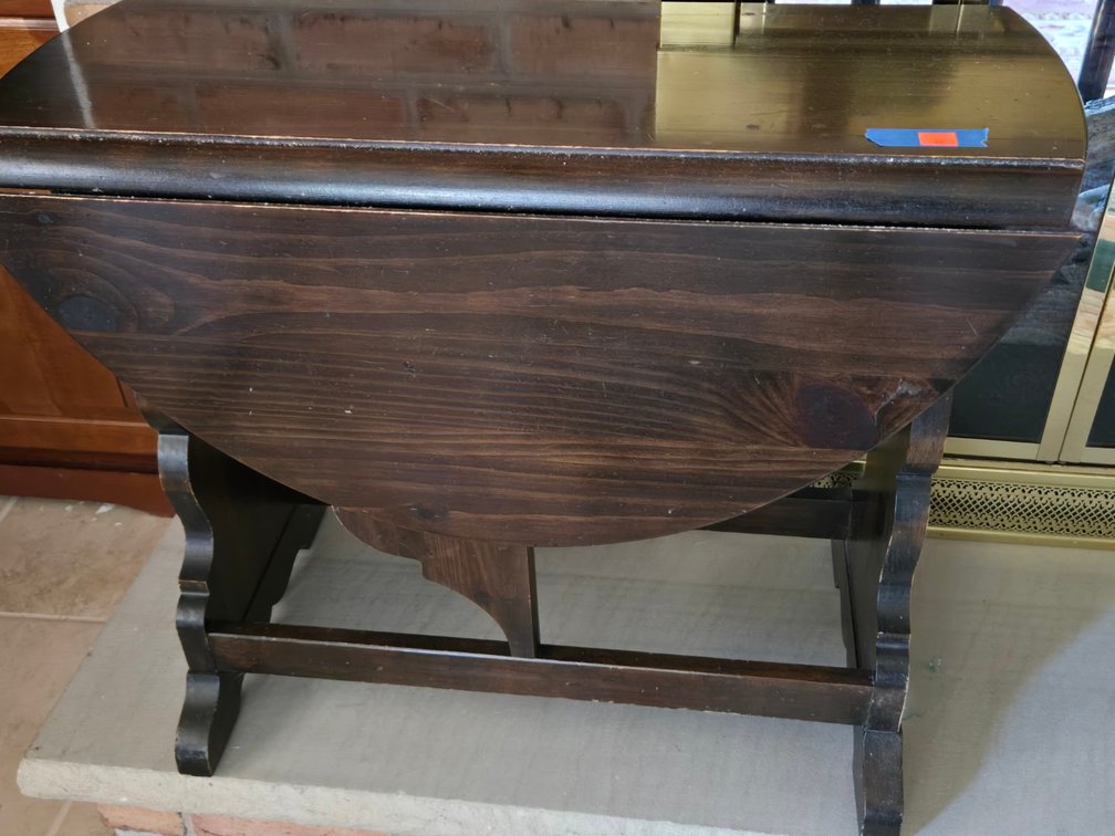 Dark Pine Drop Leaf Side Table-Den