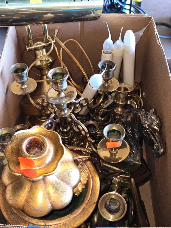 Box of Brassware-Gar