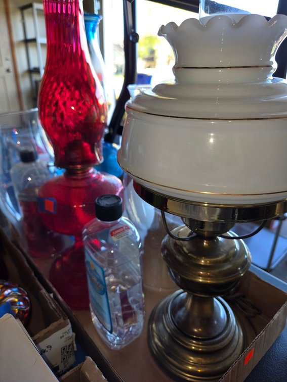 Tray of Kerosene Lamps-Gar