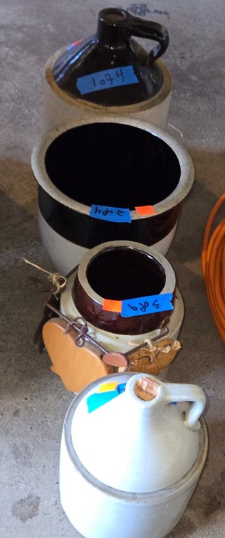 (4) Stoneware Jugs, Crocks-Gar