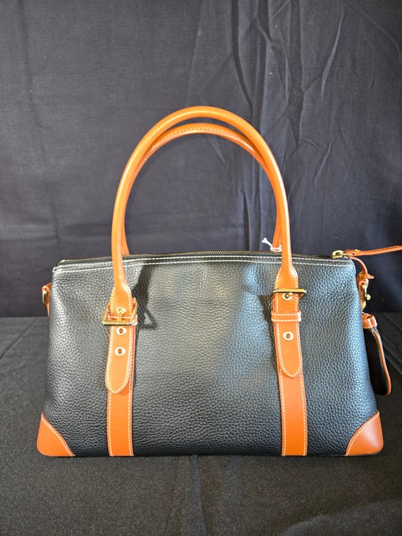 Dooney & Bourke Black Textured Leather-Gar