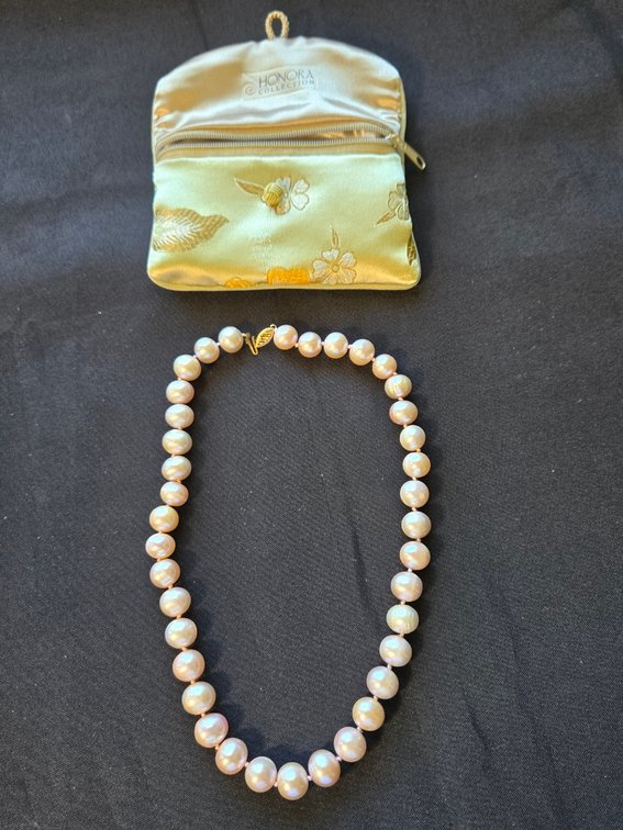 Honora Pink Pearl Strand w/14 kt Gold Clasp-Gar