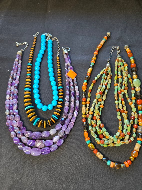Lot of Costume Beads Necklaces Multi Colored