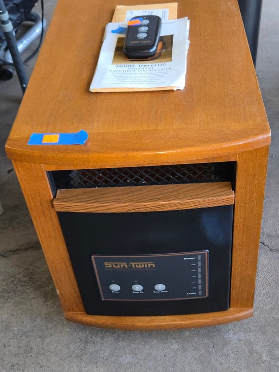 Sun Twin Model 1500 Elite Quartz Infra Red Htr-Gar