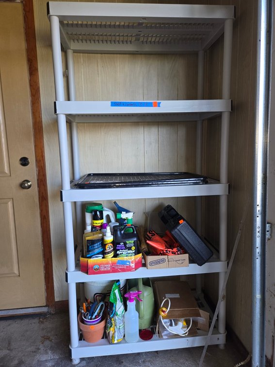 Plastic Shelf & Contents-Gar