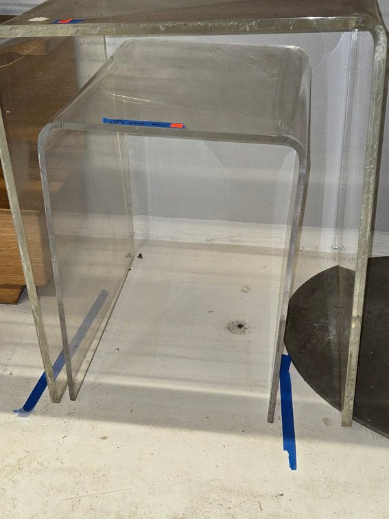 (2) Clear Plexiglass Tables-Light Rm