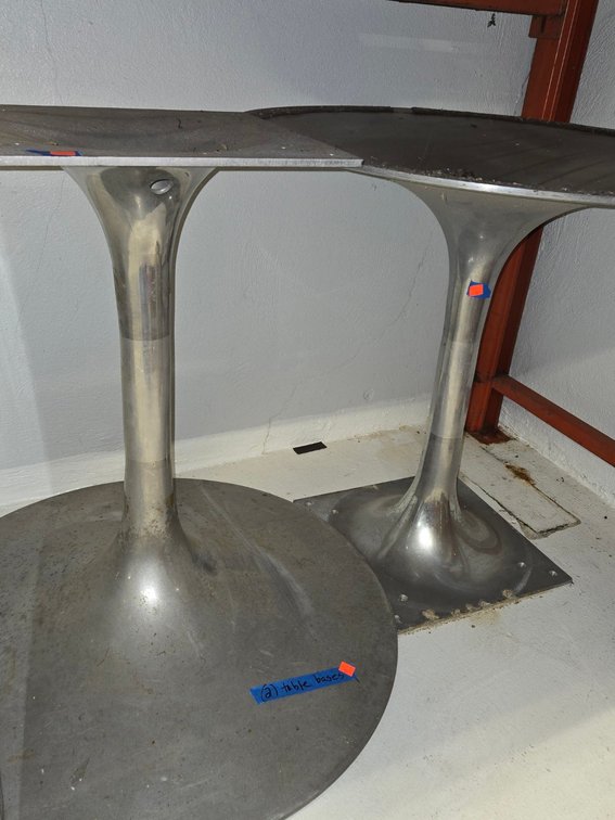 (2) Chrome Table Bases-Light Rm