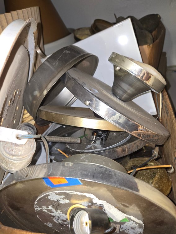 (2) Boxes of Vintage Ceiling Lights-Light Rm