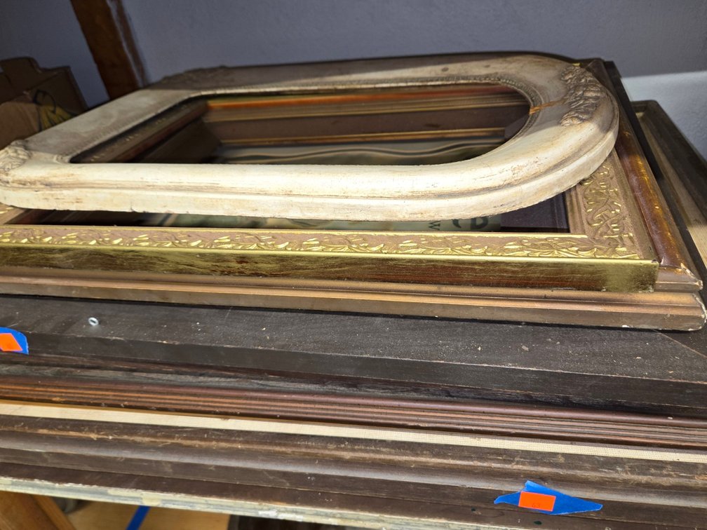 Lot of Various Sizes Wood Picture Frames-Light Rm